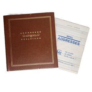 Antique RARE Vernon McMillion Address & Occasions Book w/Full Unused Refill